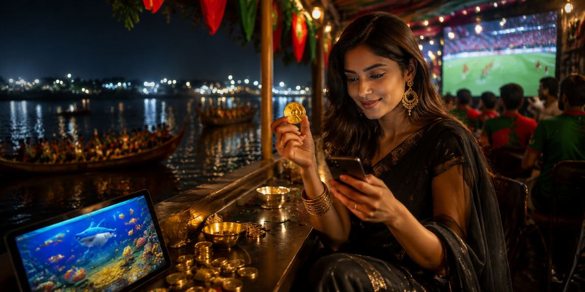 ময়মনসিংহ ফিশিং গেম লাল-সবুজ থিম ইন্টারফেস